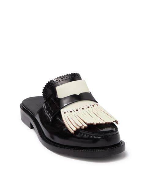 burberry bexhill leather fringe mule|Burberry Beckshill Leather Fringe Mule in Black .